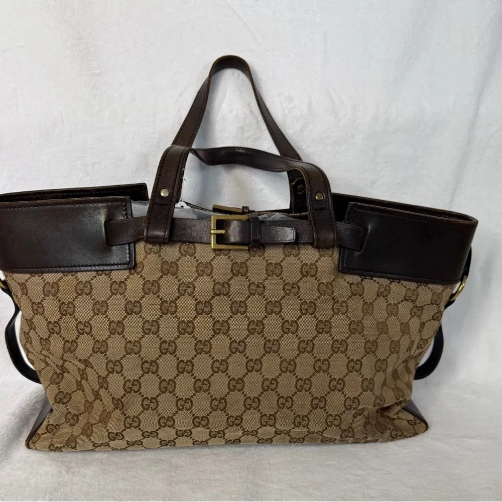 Gucci Brown canvas Monogram Tote Bag